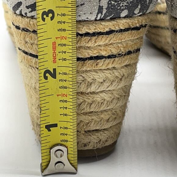 Toms Peep Toe Platform Wedge Espadrille Sandals White Gray Size 9.5 - Picture 7 of 10